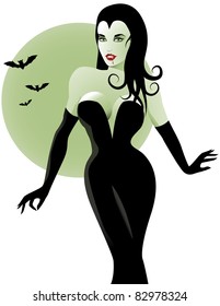Sexy Vampire A sexy vampire looks your way.vector file. Grouped for easy editing.