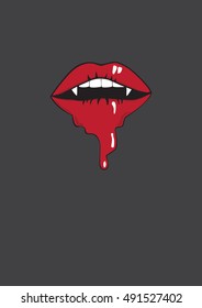 Sexy vampire mouth vector design for Halloween A3 size