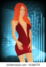Sexy vector dancing girl
