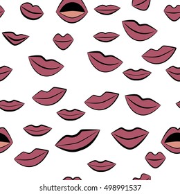 Sexy vector female lips  Seamless pattern. Can be used for cards, t-shirt, packing