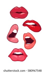 Sexy vector lips. Colorful illustrations, print, background, design