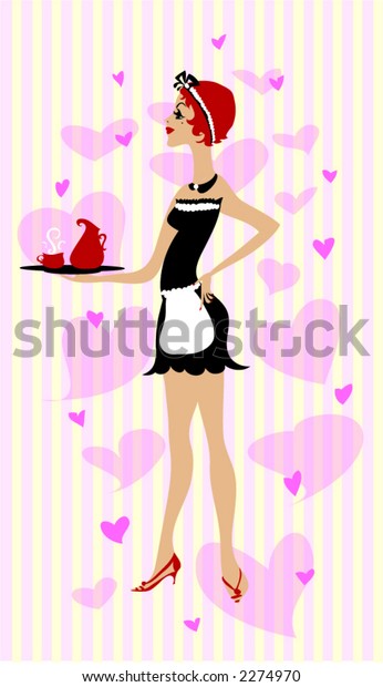 Sexy Waitress In A FRENCH MAID\
Outfit!  Mix and match with faces available in\
gallery!