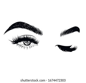 Sexy Winking Luxurious Eye Perfectly Shaped Stock Vector (Royalty Free ...