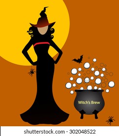 Sexy witch with brew