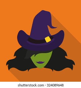 Sexy Witch Icon, Vector Illustration
