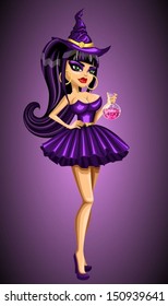 Sexy witch with potion bottle