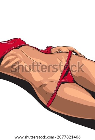 Sexy woman in bikini isolate vector illustration 10 eps