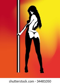 a sexy woman lap dance in vector, background's mesh.