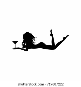 Download Cocktail Glass Girl Silhouette Images, Stock Photos ...