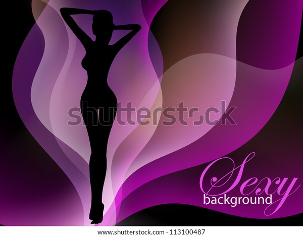 Sexy Woman Silhouette Fashion Background Stock Vector Royalty Free 113100487 