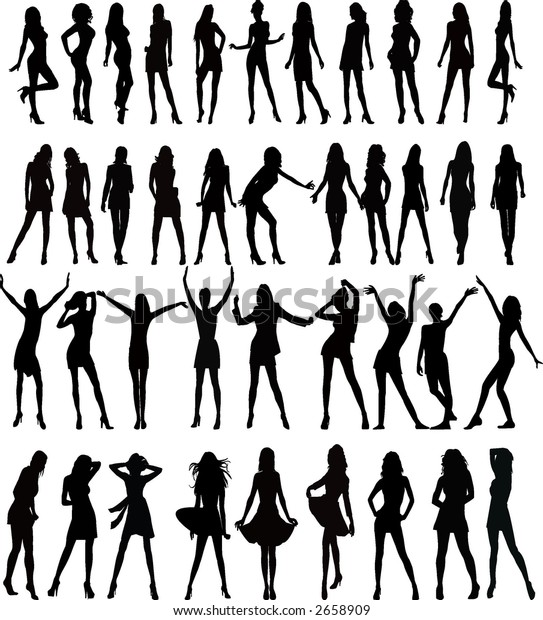 Sexy Woman Silhouettes Vector Stock Vector Royalty Free 2658909