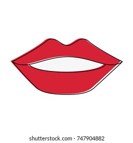 Seductive Red Lips Vector Stock Vector (Royalty Free) 346769315