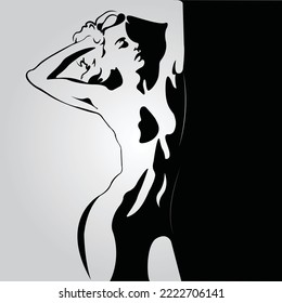 Sexy Women Silhouettes. Fashion Mannequin Isolated. Female Figure Posing.