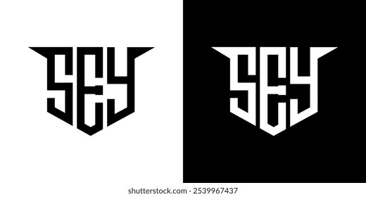 SEY-Buchstaben-Logo-Design mit weißem Hintergrund in Illustrator, Vektor-Logo modernen Alphabet Schriftart Überlappung Stil, Kalligrafie-Designs für Logo, Poster, Einladung, etc.