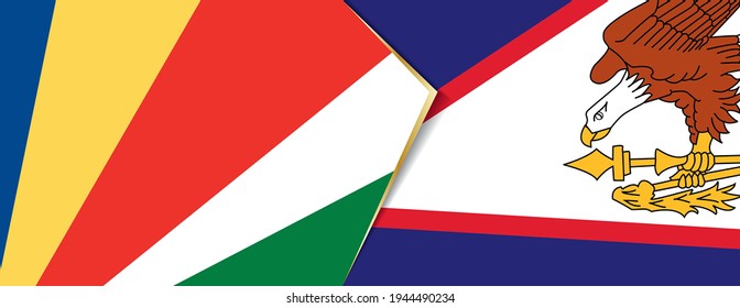 Seychelles and American Samoa flags, two vector flags symbol of relationship or confrontation.
