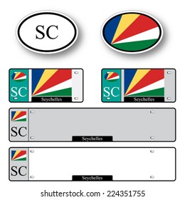 seychelles auto set against white background, abstract vector art illustration, image contains transparency