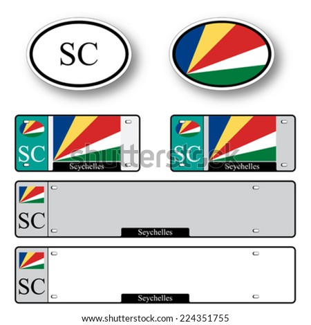 seychelles auto set against white background, abstract vector art illustration, image contains transparency