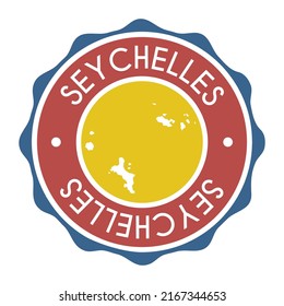 Seychelles Badge Map Vector Seal Vector Sign. National Symbol Country Stamp Design Icon Label. 