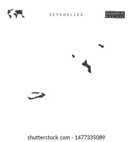 Seychelles Blank Vector Map Isolated on White Background. High-Detailed Black Silhouette Map of Seychelles.