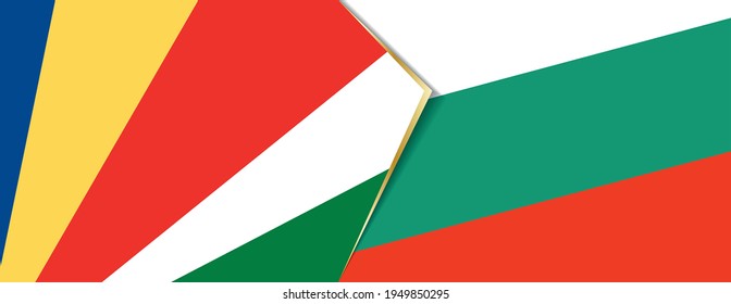 Seychelles and Bulgaria flags, two vector flags symbol of relationship or confrontation.