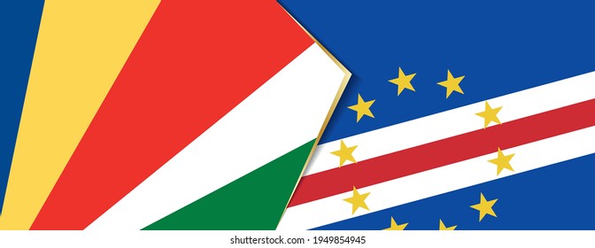 Banderas de Seychelles y Cabo Verde, dos banderas vectoriales símbolo de relación o enfrentamiento.
