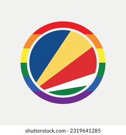 Seychelles country flag circle - lgbt flag graphic element Illustration template design
