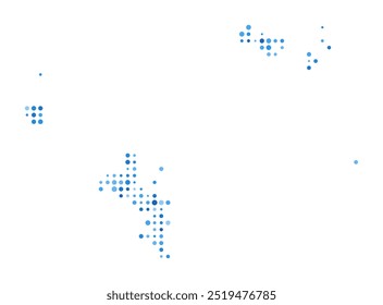 Seychelles dot map. Island digital style shape. Seychelles vector image. Island shape blue circular dots. Amazing vector illustration.