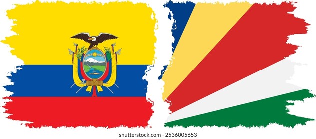 Seychellen und Ecuador farbige Flaggen Verbindung, Vektor