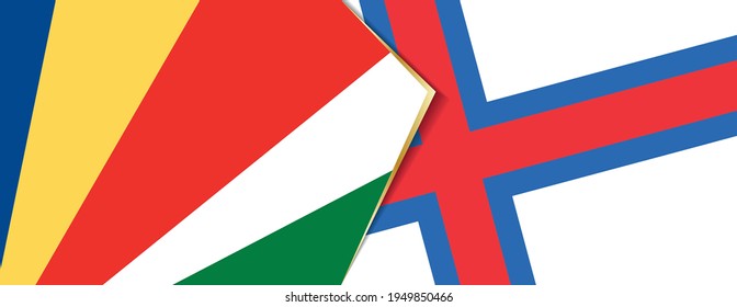 Seychelles and Faroe Islands flags, two vector flags symbol of relationship or confrontation.