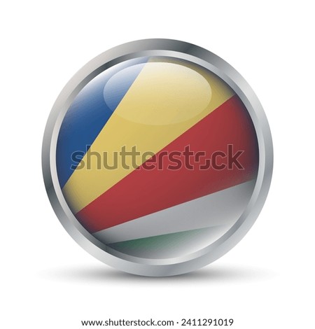 Seychelles Flag 3D Badge Illustration