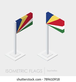 Seychelles flag 3d isometric style