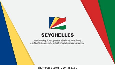 Seychelles Flag Abstract Background Design Template. Seychelles Independence Day Banner Cartoon Vector Illustration. Seychelles Flag