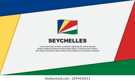 Seychelles Flag Abstract Background Design Template. Seychelles Independence Day Banner Cartoon Vector Illustration. Seychelles Banner