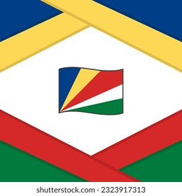 Seychelles Flag Abstract Background Design Template. Seychelles Independence Day Banner Social Media Post. Seychelles Template