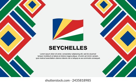 Seychelles Flag Abstract Background Design Template. Seychelles Independence Day Banner Wallpaper Vector Illustration. Seychelles