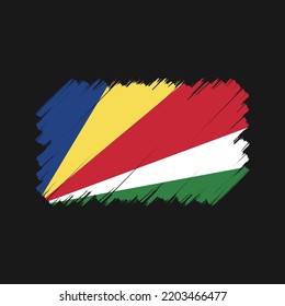 Seychelles flag brush strokes painted