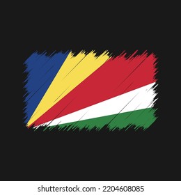Seychelles flag brush strokes painted 