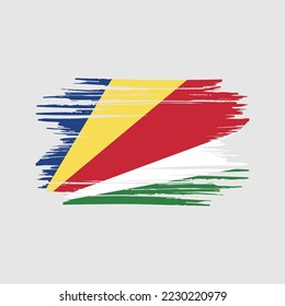Seychelles Flag - Vektorgrafik mit Markenzeichen