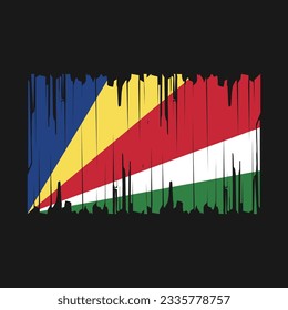 Ilustración del vector del pincel de la bandera de Seychelles