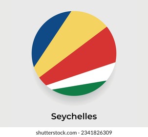 Seychellen-Flaggenblase kreisförmig um das Formsymbol Vektorgrafik