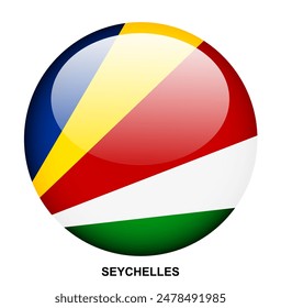 SEYCHELLEN Flagge Button auf weißem Hintergrund
