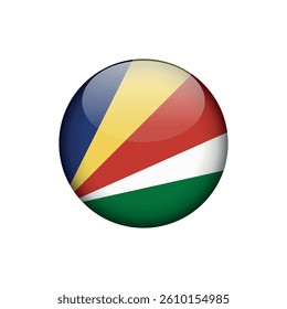 Seychelles Flag Circle Button Vector Template
