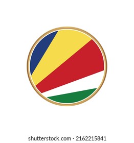 Seychelles Flag with Circle Frame. National Flag