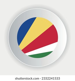 Bandera de las Seychelles en forma de círculo. colores y proporciones oficiales correctamente. Ilustración vectorial. 10.
