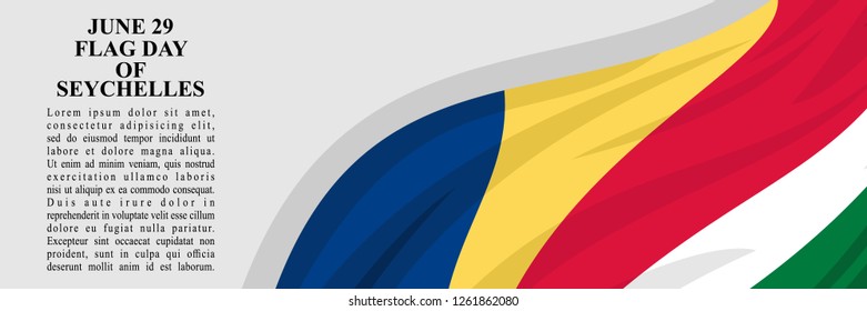 Seychelles Flag Day vector illustration. Suitable for greeting card, poster and banner.