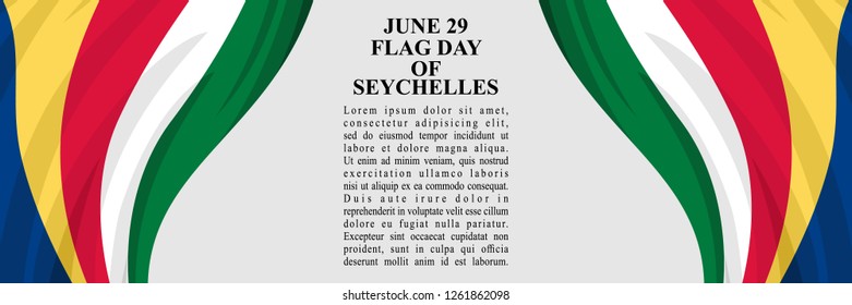 Seychelles Flag Day vector illustration. Suitable for greeting card, poster and banner.