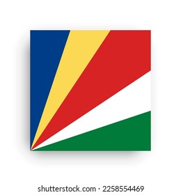 Seychelles flag - flat vector square with sharp corners and dropped shadow.