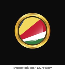 Seychelles flag Golden button