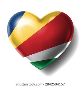 SEYCHELLES Flag Heart Shape Vector, Love SEYCHELLES National Symbol Design