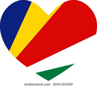 Seychelles flag heart shaped icon illustrator country flags  symbol nation  